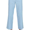 ATM Superfine Twill Stripe Boyfriend Pants in Summer Sky - White