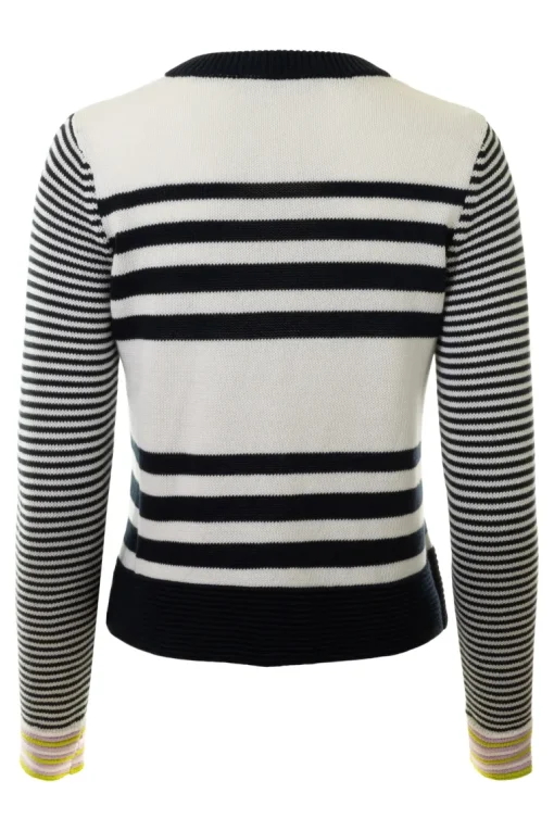 Autumn Cashmere Boxy Stripe Sweater in Navy Blue Combo