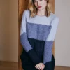 Autumn Cashmere Color Block Honeycomb Crew