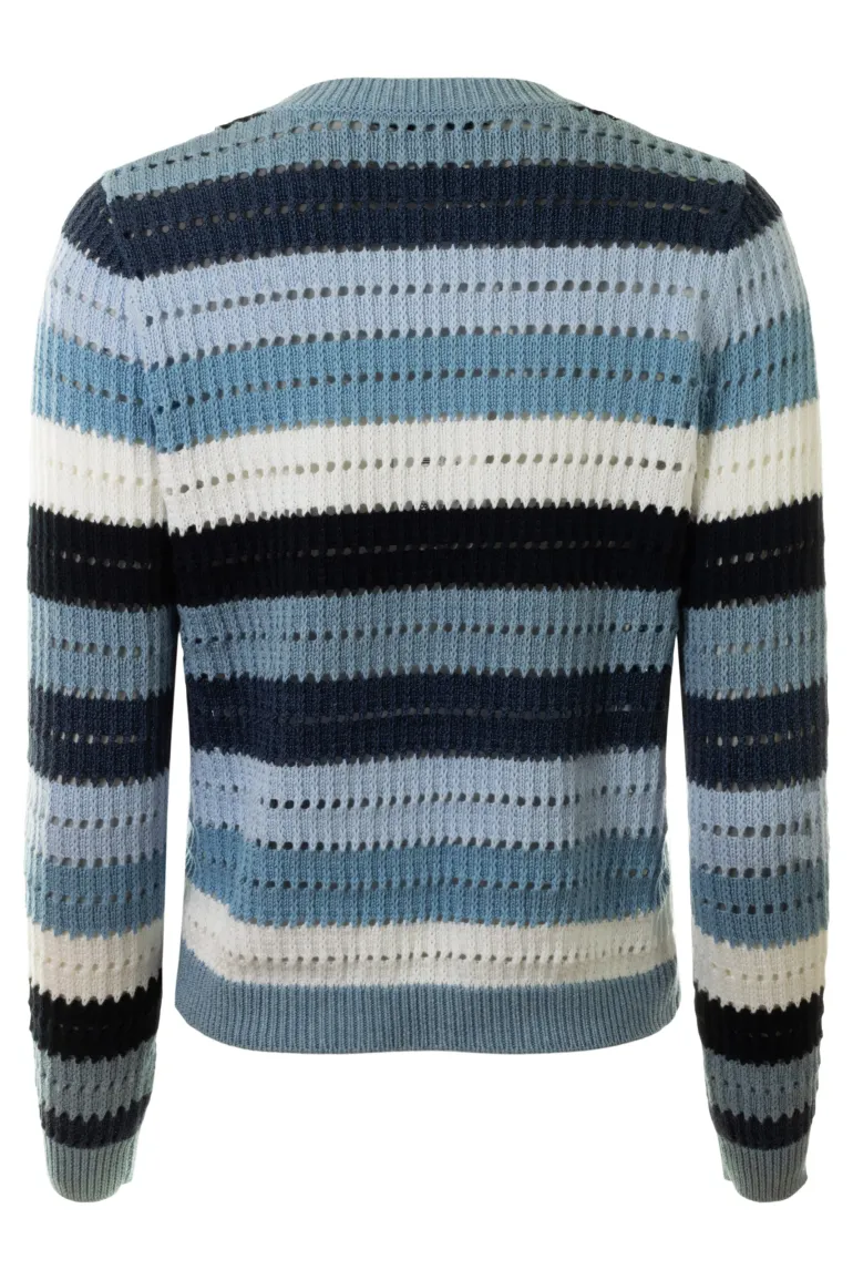 Autumn Cashmere Rainbow Pointelle Stripe in Blues Multi
