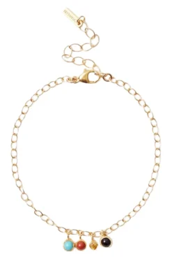 Chan Luu Charm Gold Bracelet in Multi Mix