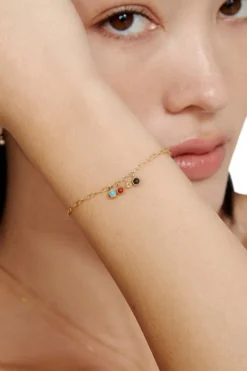 Chan Luu Charm Gold Bracelet in Multi Mix