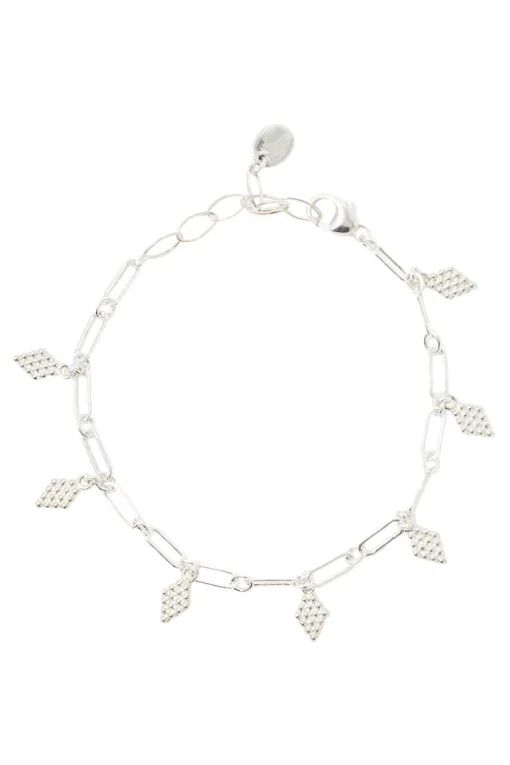 Chan Luu Diamond Shaped Charm Bracelet in Silver