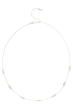 Chan Luu Faceted Bead Necklace in Silver