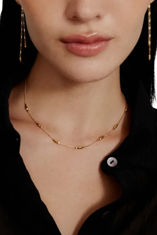 Chan Luu Faceted Bead Necklace in Yellow Gold