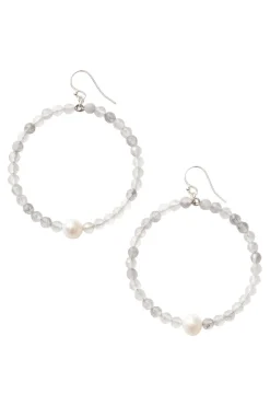 Chan Luu Grand Hoop Earrings in Grey Cloudy Quartz