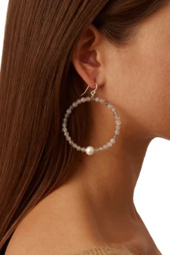 Chan Luu Grand Hoop Earrings in Grey Cloudy Quartz