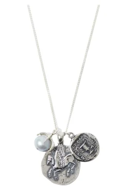 Chan Luu Grecian Coin Necklace in Silver