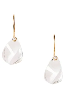Chan Luu 14k Coronet Earrings in Clear Quartz