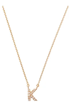Chan Luu 14k Gold and White Diamond Initial Necklace