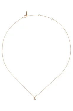Chan Luu 14k Gold and White Diamond Initial Necklace