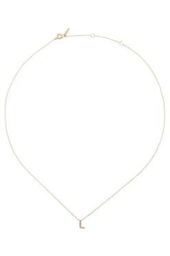 Chan Luu 14k Gold and White Diamond Initial Necklace
