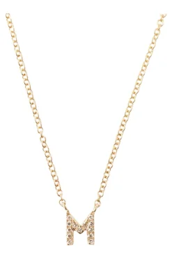Chan Luu 14k Gold and White Diamond Initial Necklace