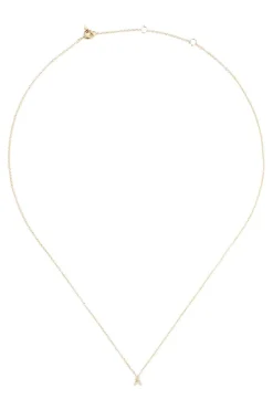 Chan Luu 14k Gold and White Diamond Initial Necklace
