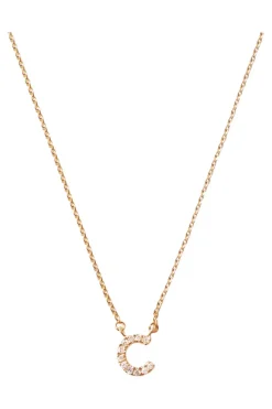 Chan Luu 14k Gold and White Diamond Initial Necklace