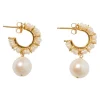 Chan Luu Maiden Hoop Earrings in White Pearl