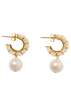 Chan Luu Maiden Hoop Earrings in White Pearl