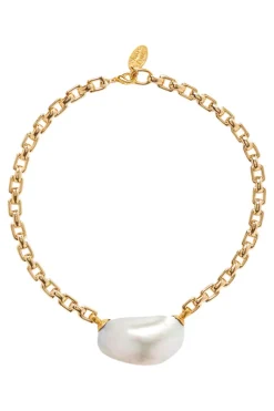 Chan Luu Martine Necklace in Grey Pearl