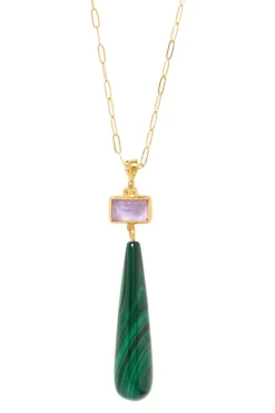 Chan Luu Messina Necklace in Malachite Mix