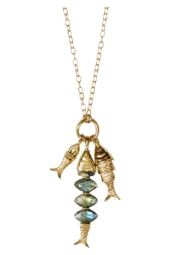 Chan Luu Orris Charm Necklace in Labradorite Mix