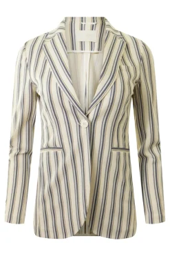 Circolo 1901 Multi Color Striped Blazer in Blue