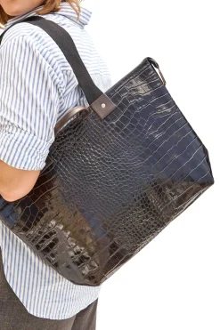 Clare V. Le Zip Sac in Kalamata Croco