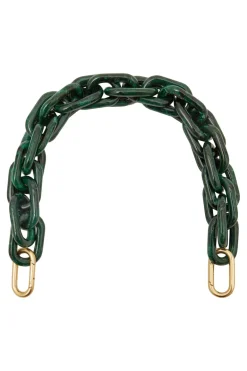 Clare V. Shortie Strap in Malachite Resin