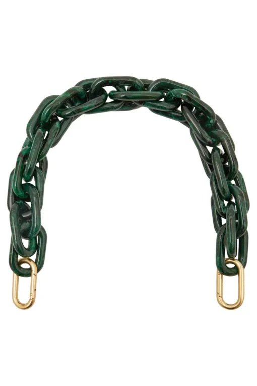 Clare V. Shortie Strap in Malachite Resin