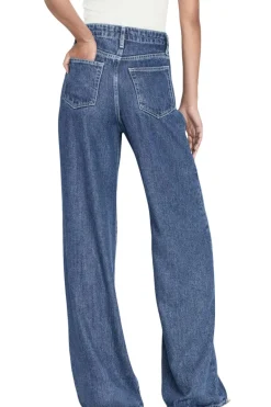 Frame Denim Drawstring Wide Leg in Ghost