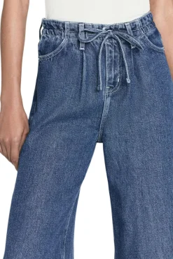 Frame Denim Drawstring Wide Leg in Ghost