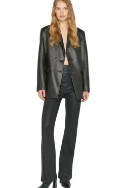 Frame Denim Jetset Flare in Noir Coated