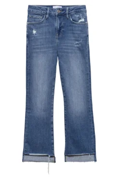 Frame Denim Le Crop Mini Boot in Drizzle Rips Chew