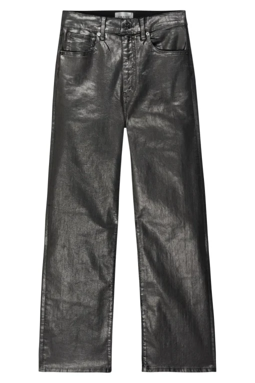 Frame Denim Le Sleek Straight in Gunmetal Chrome