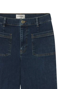 Frame Denim Le Slim Palazzo Bardot Pocket in Cursive