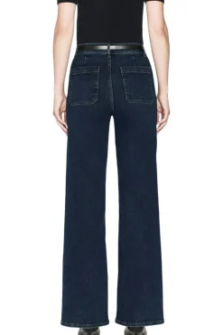 Frame Denim Le Slim Palazzo Bardot Pocket in Cursive