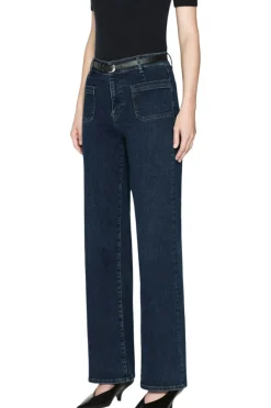 Frame Denim Le Slim Palazzo Bardot Pocket in Cursive