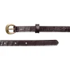 Frame Denim Petite Timeless Belt in Dark Chocolate w/ Gold Hardware
