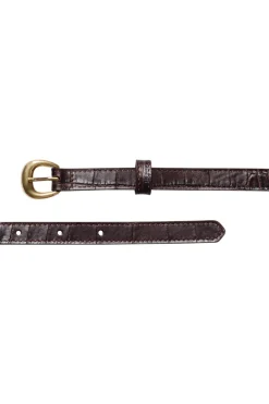 Frame Denim Petite Timeless Belt in Dark Chocolate w/ Gold Hardware
