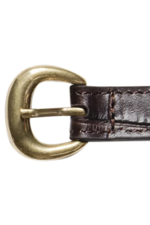 Frame Denim Petite Timeless Belt in Dark Chocolate w/ Gold Hardware