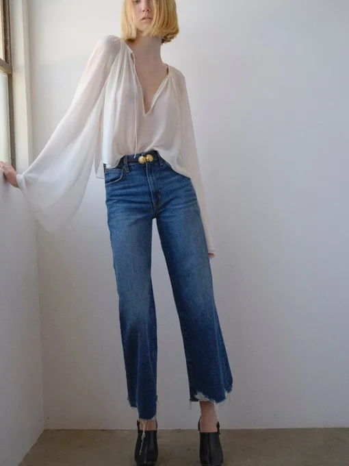 Frame Denim The Relaxed Straightin Beluga Modern Chew