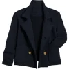 Frank & Eileen Cropped Sweatshirt Peacoat in British Navy