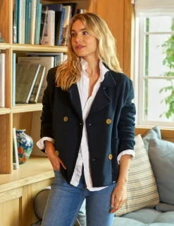 Frank & Eileen Cropped Sweatshirt Peacoat in British Navy