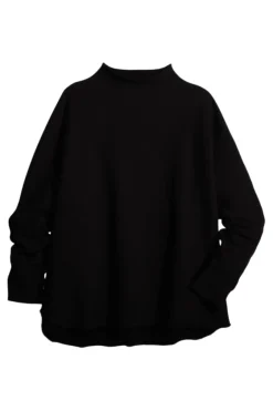 Frank & Eileen Effie Funnel Neck Capelet in Black