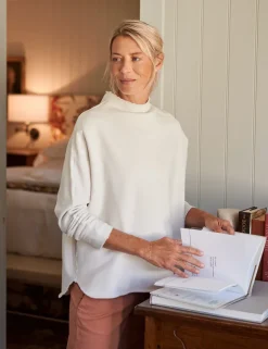 Frank & Eileen Effie Funnel Neck Capelet in Vintage White