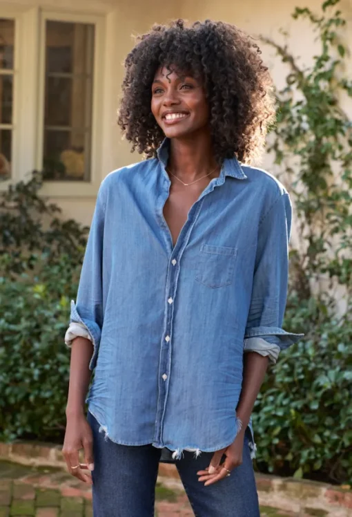 Frank & Eileen Eileen Long Sleeve Shirt in Vintage Stonewashed Indigo