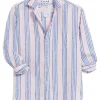 Frank & Eileen Eileen Relaxed Button Up in Blue, Pink Multi Stripe