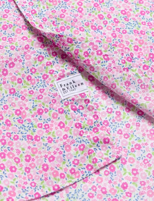 Frank & Eileen Eileen Relaxed Button Up Shirt in Pink Flowers
