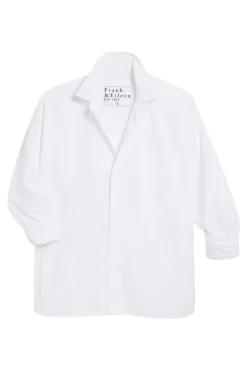 Frank & Eileen Oona Continuous Sleeve Button-Up Shirt in White