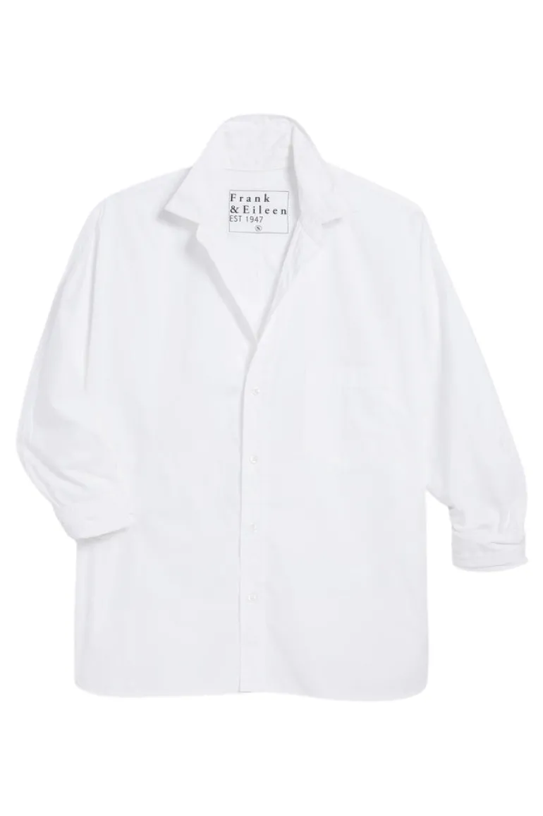 Frank & Eileen Oona Continuous Sleeve Button-Up Shirt in White