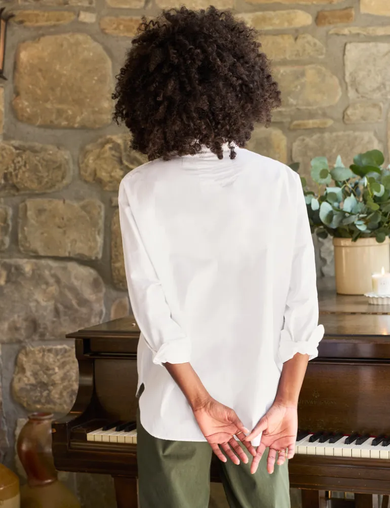 Frank & Eileen Oona Continuous Sleeve Button-Up Shirt in White